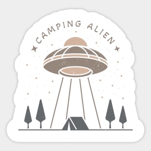 Camping Alien Sticker